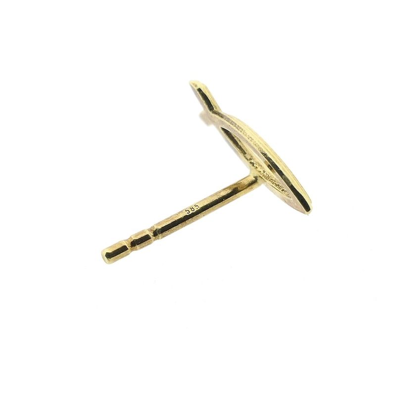 Image 6 of Golden stud earrings of an Ichthus fish