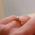 Image 7 of Gold solitaire ring with diamond; 0.03 ct.