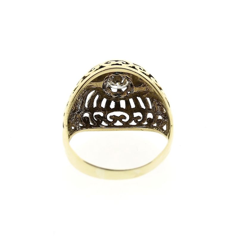 Image 3 of Gold domed ring with diamond; 0.47 ct.