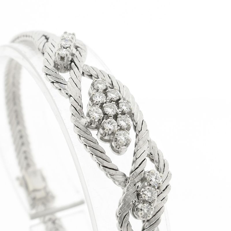 Image 3 of White gold bracelet with diamonds; 1.05 ct.