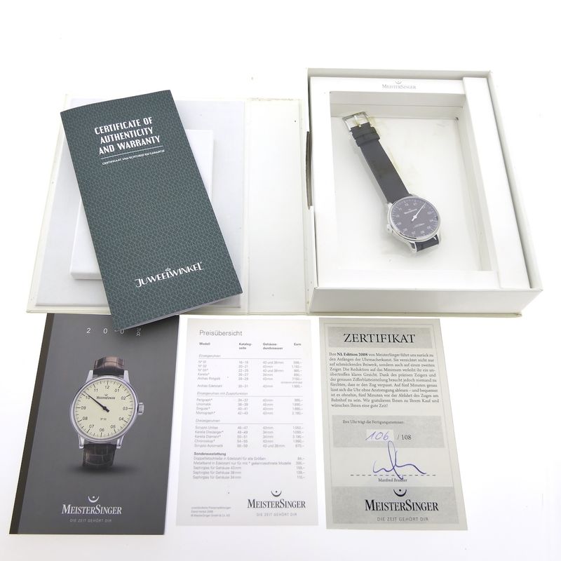 Image 4 of Meistersinger NL Edition 2008 EDNL 08-106/108; Automatic men's watch