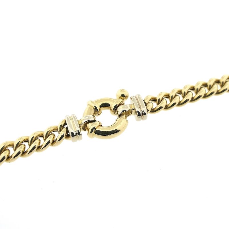 Image 4 of Two-tone gold gourmet link necklace; 46 cm | Robust