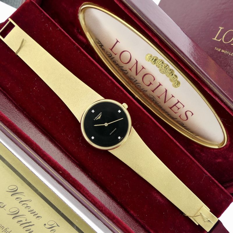 Image 20 of Longines Wittnauer Classic 'Onyx & Diamonds'; 18k gold watch