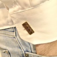 Vintage gold cufflinks with pattern