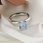 Image 6 of White gold 'Phlox' ring set with aquamarine and diamond; 0.04 ct. | Bron Jewelry