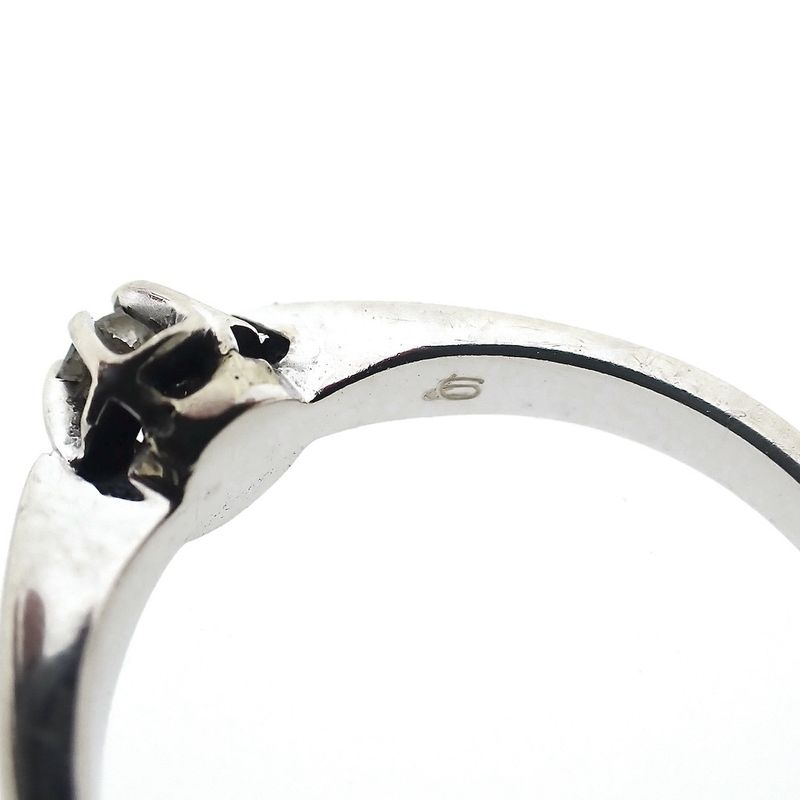 Image 4 of White gold solitaire ring with diamond; 0.09 ct.