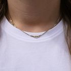 Image 11 of Golden Venetian link chain with flowers | 40 cm