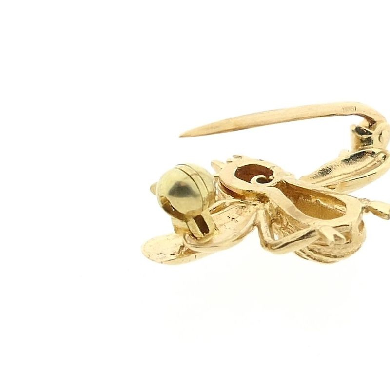 Image 5 of Gold brooch of a bee with ruby