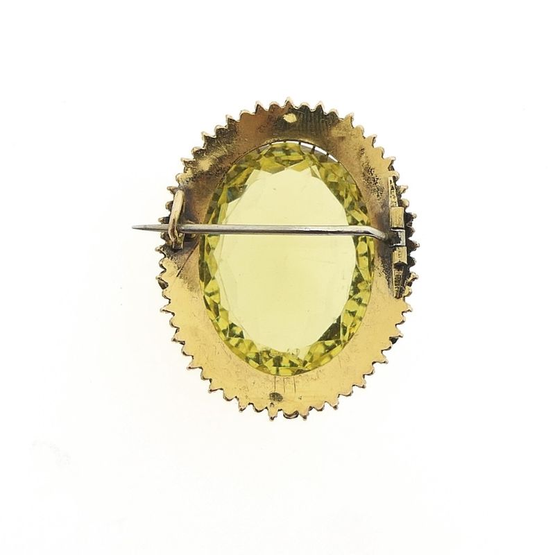 Image 7 of Antique gold brooch with Heliodor