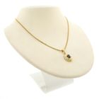 Image 7 of Gold minimalist pendant with sapphire and diamond | 0.01 ct.