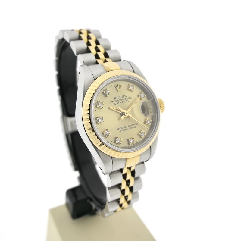 Image 3 of Rolex Lady-Datejust 26mm 69173; 18k. Vintage 18k. gold/steel women's watch with diamonds