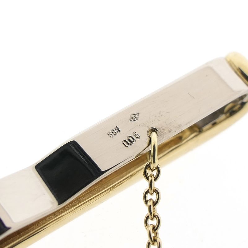 Image 6 of Two-tone tie slide with chain and diamond | 0.10 ct.