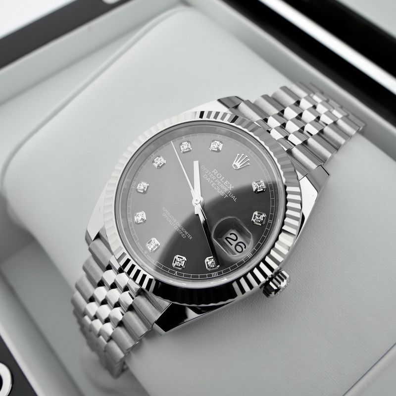 Image 17 of Rolex Datejust 41mm 'Rhodium Diamond Dial' 126334; Automatic men's watch
