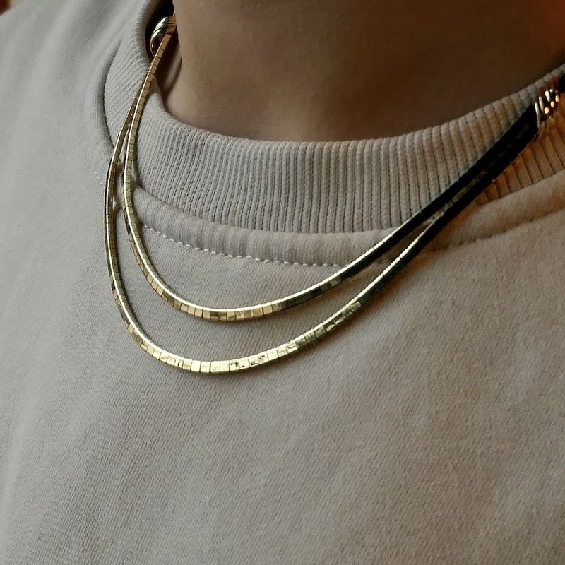 Image 10 of Gold Omega link necklace