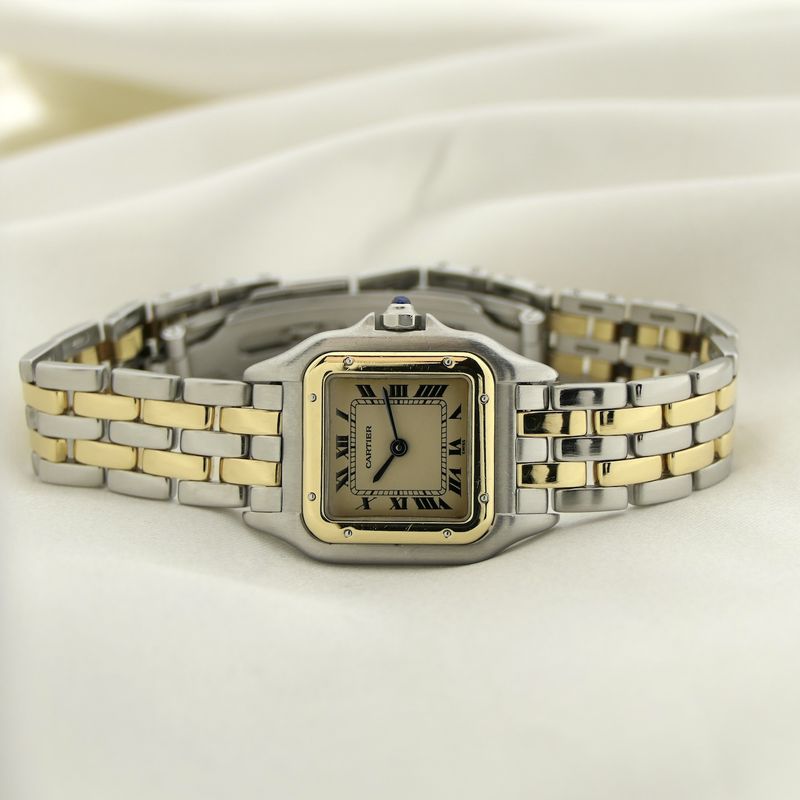 Image 8 of Cartier Panthère '2 Row'; 18k gold/steel women's watch