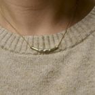 Image 10 of Gold gourmet link necklace with a fixed pendant and diamond; 0.005 ct. | 41.5 cm