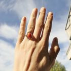 Image 2 of Gold ring with red coral | Vintage