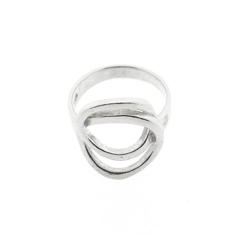 Image 3 of Silver ring with artistic design