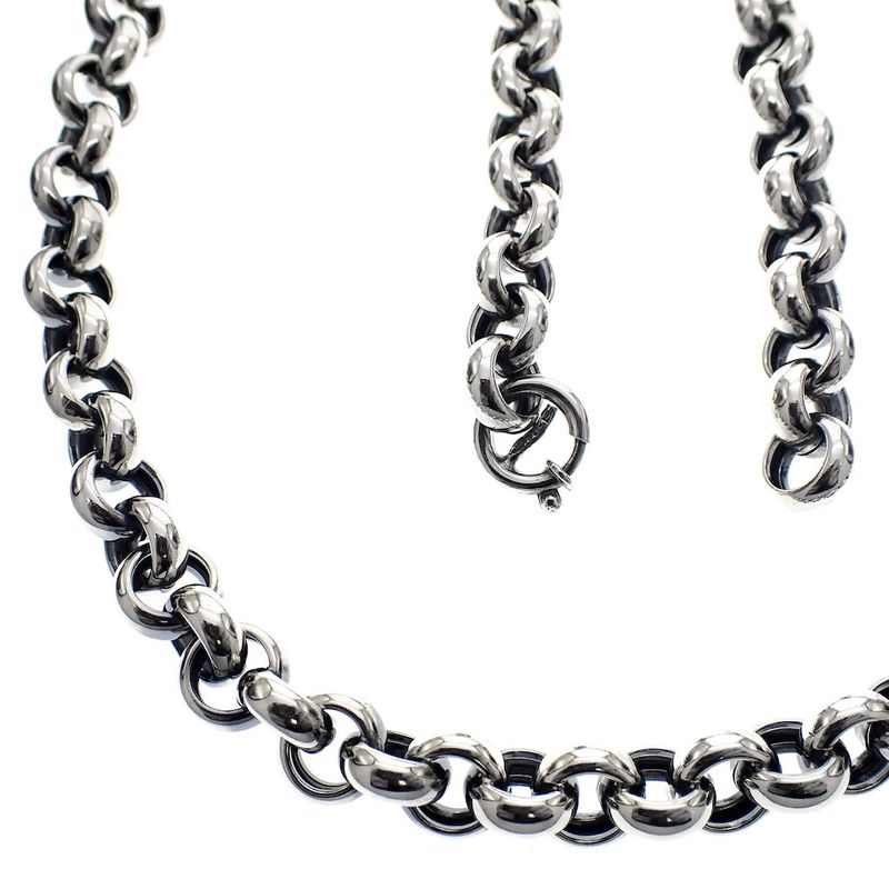 Image 5 of Silver robust jasseron necklace | 63 cm