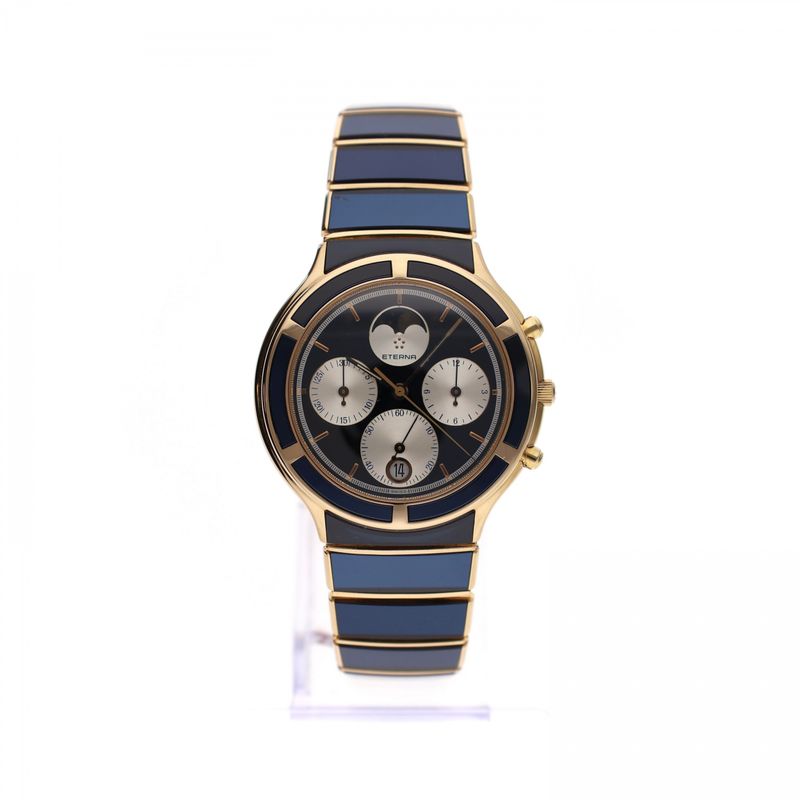 Afbeelding 1 van Eterna Airforce Galaxis Moonphase 850.4386.68; Vintage 18k. Gouden Heren Horloge