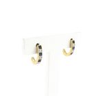 Image 1 of Gold stud earrings with sapphire and diamond | 0.03 ct.