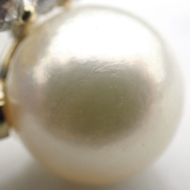 Image 4 of Gold ring with pearl and diamonds | 0.21 ct.