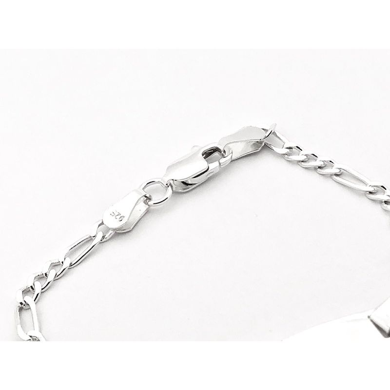 Image 3 of Silver Figaro children's bracelet with engraving plate