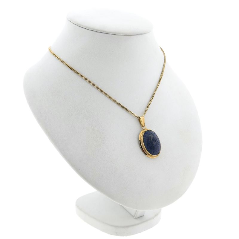 Image 5 of Vintage Gold Pendant with Apatite; 14 Karat