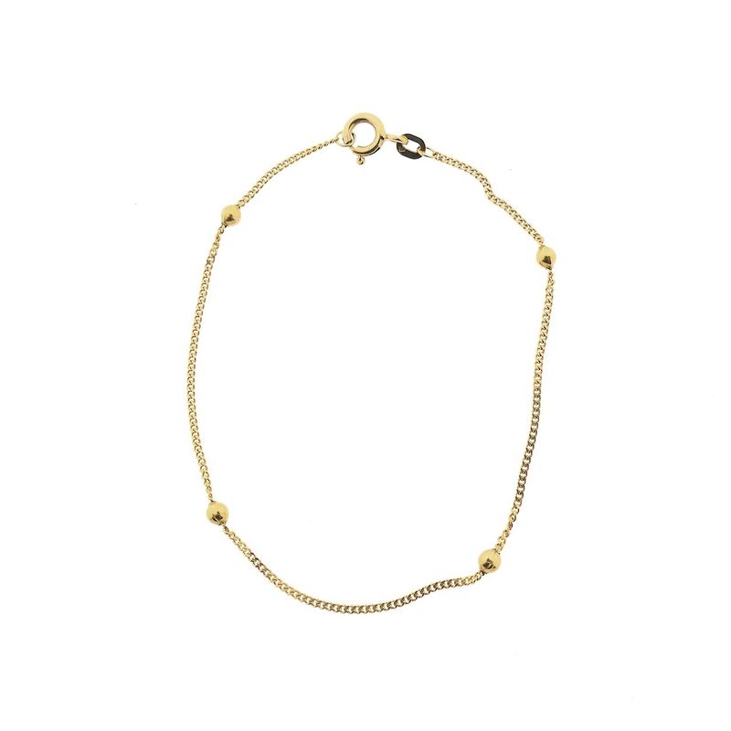 Image 3 of Gold gourmet link bracelet with beads | 18.5 cm