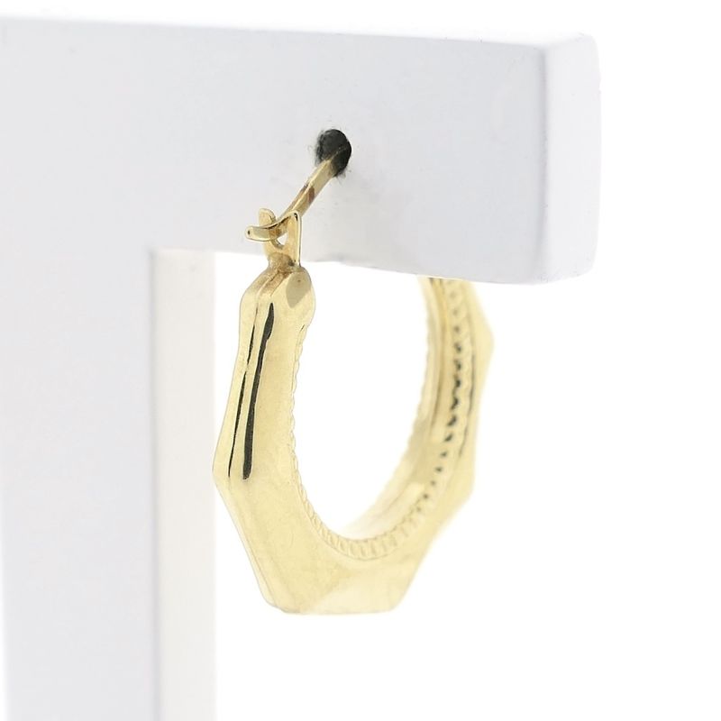 Image 4 of Gold lapidary earrings | Ø 20 mm