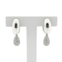 White gold earrings with diamonds; Approx. 0.70 ct.