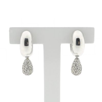 Image 1 of White gold earrings with diamonds; Approx. 0.70 ct.