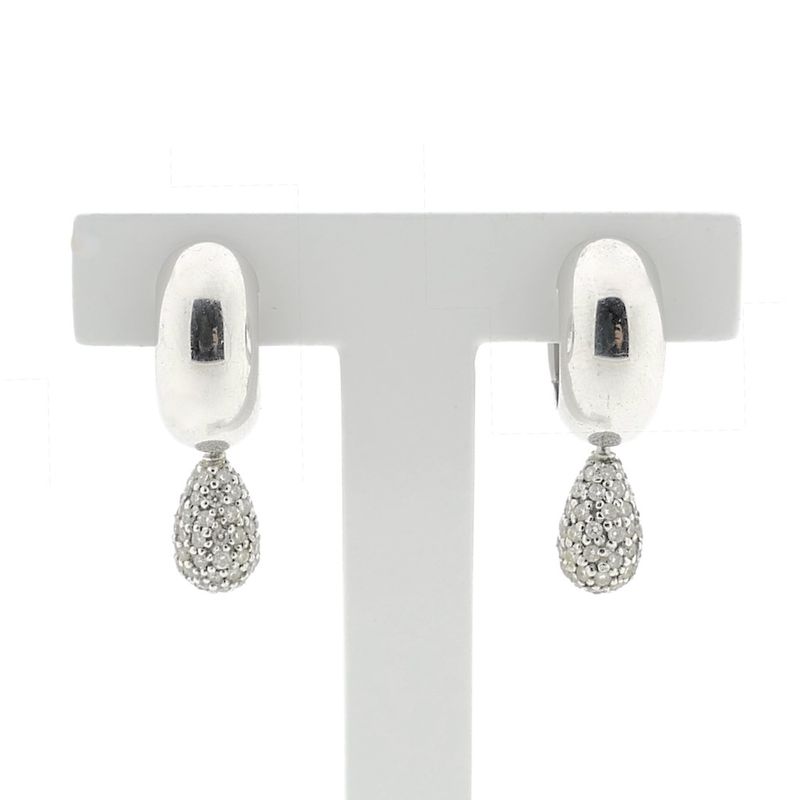 Image 1 of White gold earrings with diamonds; Approx. 0.70 ct.