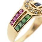 Image 3 of 18K gold ring with zirconia and a mix of gemstones