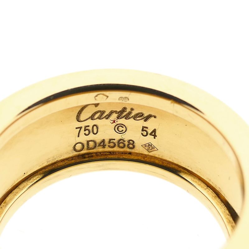 Image 4 of Cartier yellow gold wide ring with diamonds; 0.04 ct.