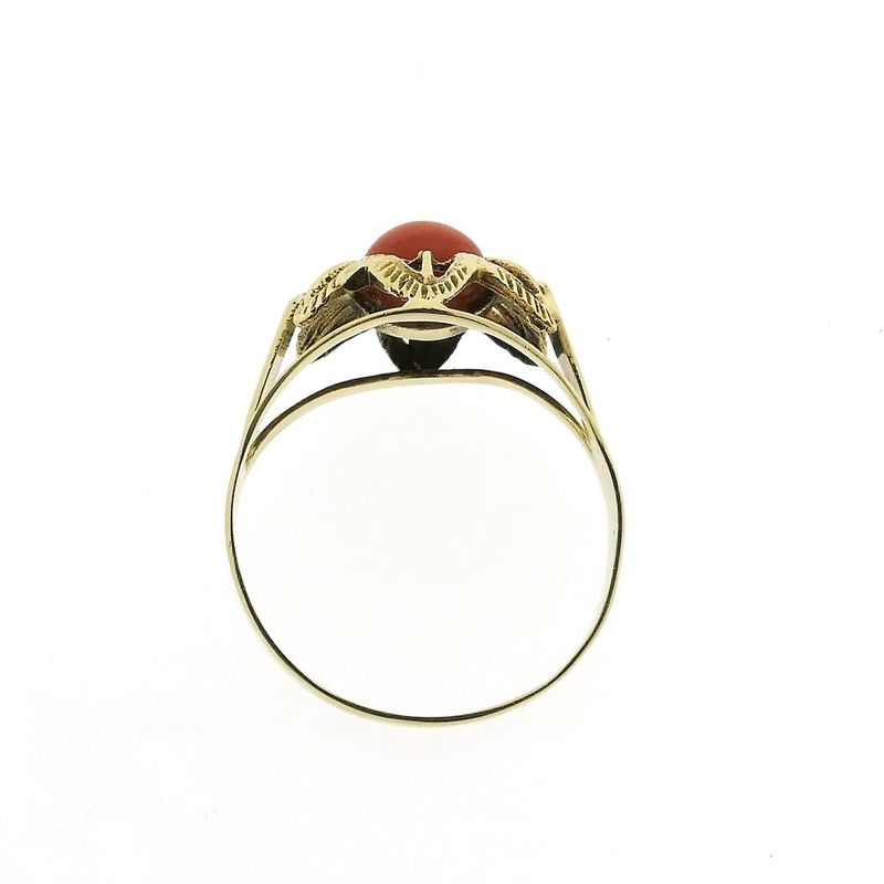 Image 5 of Gold ring with red coral | Vintage