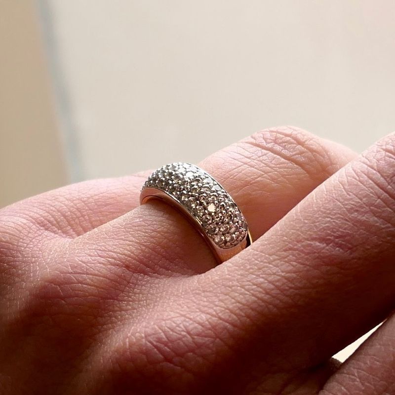 Image 7 of Golden Pavé Ring with Zirconia