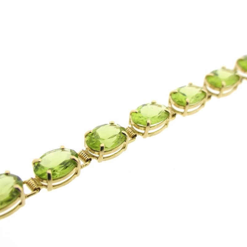 Image 4 of Gold tennis bracelet with peridot | 18 cm