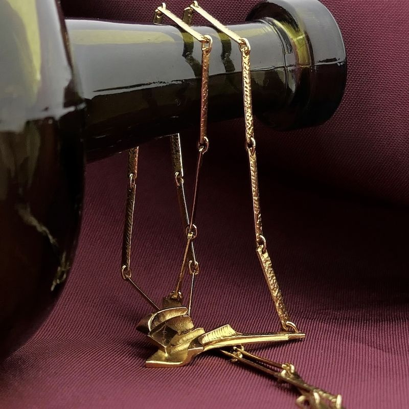 Image 2 of Gold Lapponia necklace; Valeriana | 54 cm