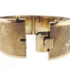 Image 3 of Vintage gold slave bracelet with engravings.