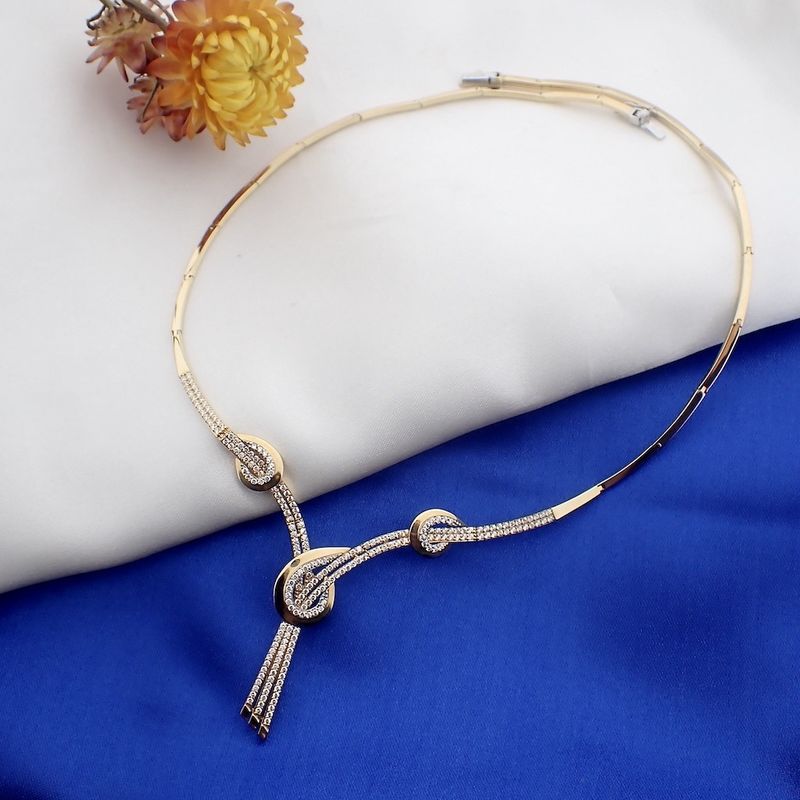 Image 10 of Gold necklace with zirconia; Geçen | 46 cm