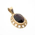 Image 3 of Vintage gold pendant with oval garnet