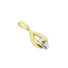 Image 3 of Two-tone gold minimalist pendant with diamond | 0.005 ct.