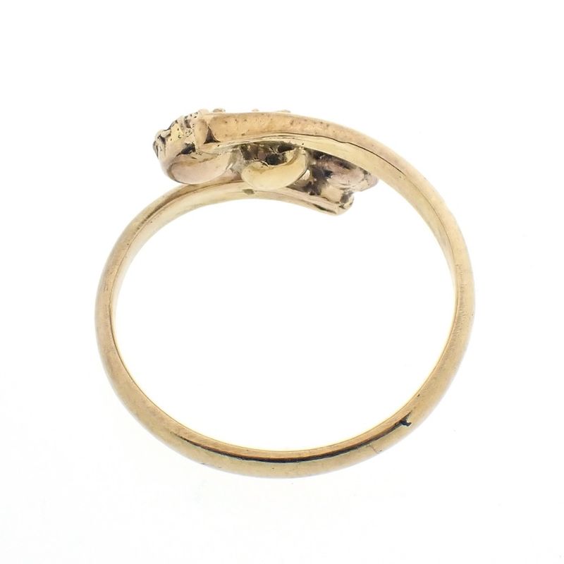 Image 7 of Gold ring with rose-cut diamonds; approx. 0.20 ct.