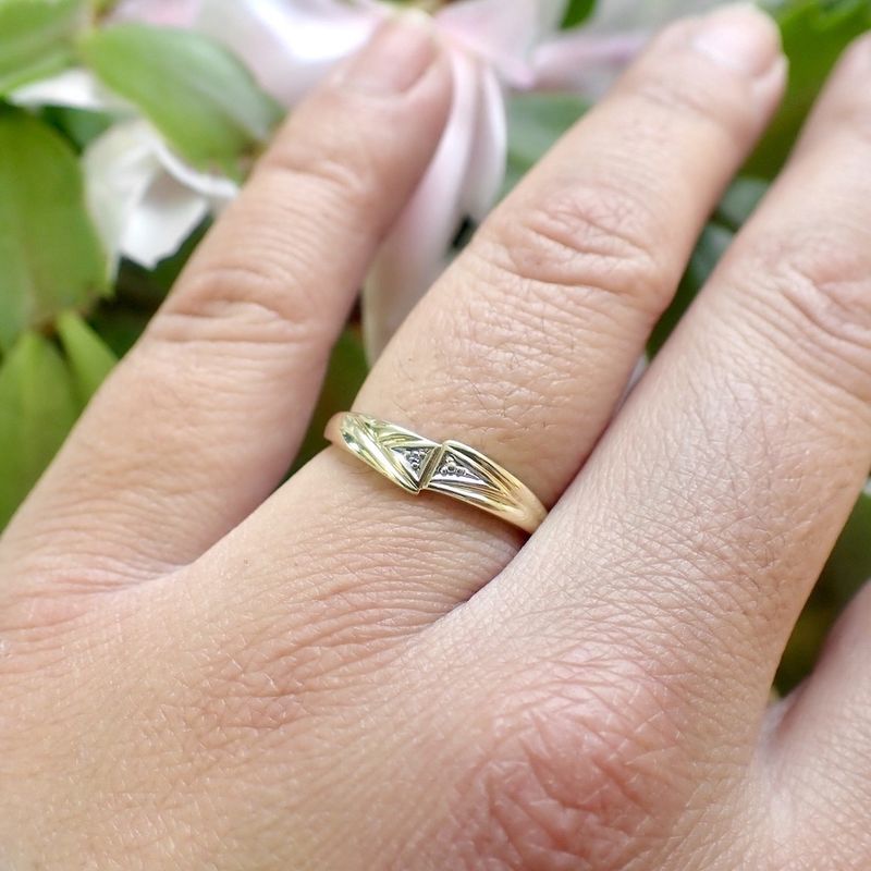 Image 5 of Golden fantasy ring with diamond | 0.005 ct.