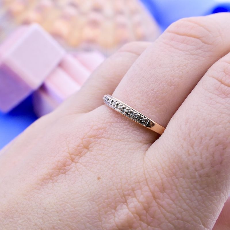 Image 8 of Rose gold ring with diamonds; 0.04 ct.
