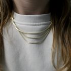 Image 7 of Gold herringbone link necklace