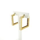 Image 4 of Gold square earrings with zirconia