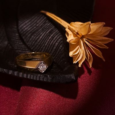 Image 2 of Gold solitaire ring with diamond