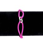 Image 6 of Forever Knots® Handcrafted Magenta Satin Bracelet with Silver Link